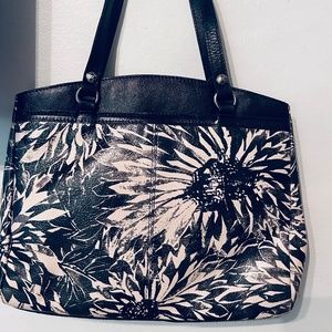 Patricia Nash 100 Leather Sunflower Poppy Tote Shoulder Bag & Cassini